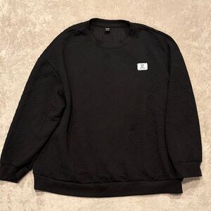 SHEIN Black Textured Crewneck Sweat suit